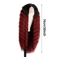 thumbnail image 3 of Lace Front Wigs Human Hair Long Deep Wave Black Wig Synthetic Curly Wig For Women 30 Inch Long Black Wave Wig Middle Part Fake Scalp Lace Wigs Natural Crimps Curls, 3 of 8