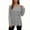 005 Gray, variant on Womens Long Sleeve V-Neck Knit Sweaters Front Slit Button Down Tops Casual Solid Color Loose Fit Sweaters Tops