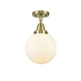thumbnail image 3 of Innovations Lighting  Caden Beacon - 1 Light 8" Flush Mount Antique Brass/Matte White, 3 of 5