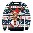 thumbnail image 1 of Jersey de cuello redondo para hombre, sudaderas con gráfico de animales, chándal feo de Navidad, ropa de calle de gran tamaño, traje de pareja, ropa masculina, 1 of 4