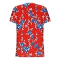 thumbnail image 7 of JTZGDY Henley Tops for Women Dressy Casual Summer Boho Floral Pattern Printed Short Sleeve Button V Neck Graphic T-Shirts Loose Oversized Tunic Blouse Red#02 XL, 7 of 7