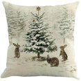 thumbnail image 1 of Funda de cojín de lino de algodón Estampado de Navidad 45X45cm Funda de almohada Ciervo Muñeco de nieve Impreso Sofá Almohada Funda de almohada de lino Coche Sofá decorativo para el hogar Xemadio ZYY-0567, 1 of 5
