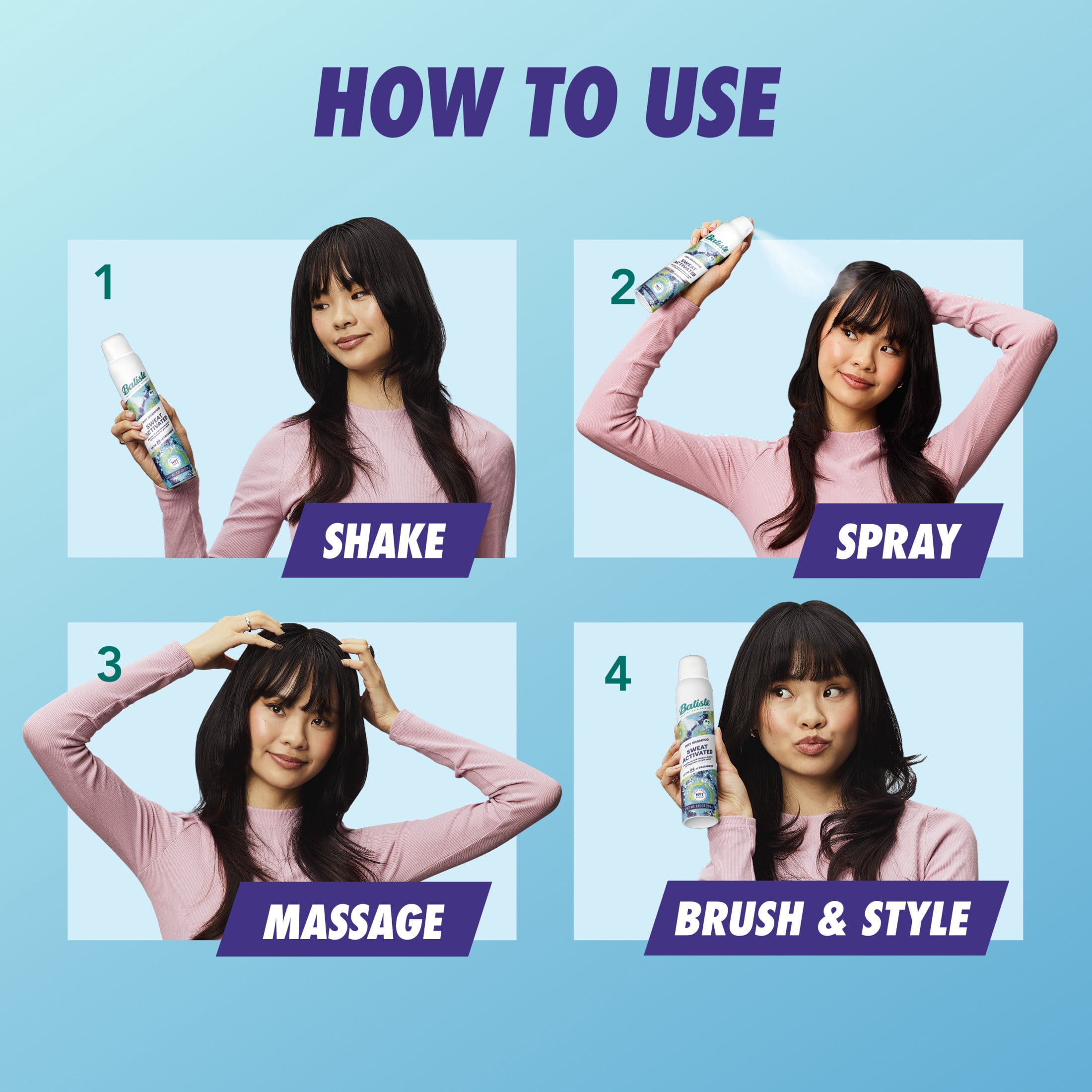 Batiste Dry Shampoo, Sweat Activated with Sweat Absorbing Technology, 5.71 OZ