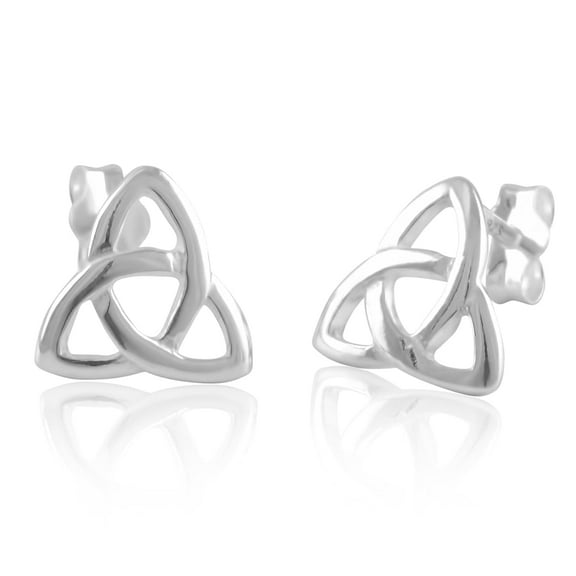 SilverCloseOut Sterling Silver Teens Irish Celtic Triquetra Stud Earrings For Women