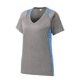 thumbnail image 5 of Sport-Tek Ladies Heather Colorblock Contender Neck Tee-3XL (Vintage Heather/ Carolina Blue), 5 of 6