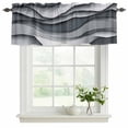 thumbnail image 2 of Black Gray Ombre Valances for Windows, Modern Abstract Moire Art Geometric Light Filtering Kitchen Curtains, Rod Pocket Window Valance Curtains for Living Room Bedroom, 60" W x 18" L, 2 Panels, 2 of 9