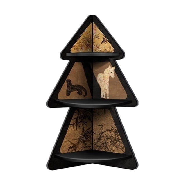 Armoire d'Angle pour Salon, Armoire d'Angle Rétro, Armoire de Rangement pour Crevasses du Sol au Plafond, Tablette