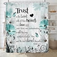 thumbnail image 5 of Bible Verse Inspirational Quote Green Floral Daisy Trust in The Lord Waterproof Fabric Shower Curtain, Rustic Farmhouse Butterfly Bathroom Shower Curtain with 12PCS Hooks, 60X70IN, 5 of 16