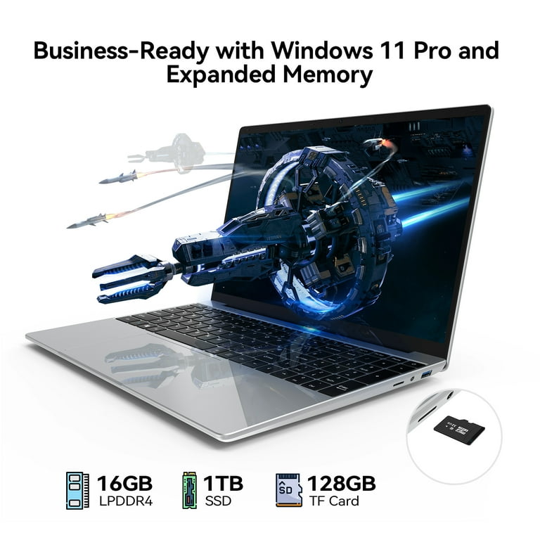 15.6 inch Portable Laptop, HD Display, Intel Quad-Core N100
