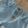 thumbnail image 6 of XQYLOS Kids' Cute Fringed Jean Shorts For Summer Shorts Summer Clothes Girls Tassel Denim Ripped Denim Short Jeans Fashion Outwear Fashionable Girls' Denim Short Pants, 6 of 7