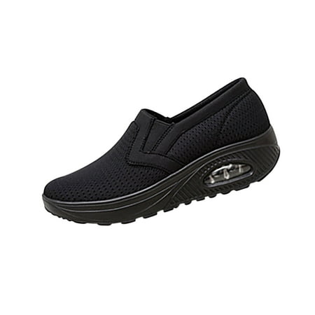 

asdoklhq Sneakers for Women New Flying Woven Women s Casual Sneakers Black 41
