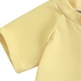thumbnail image 5 of Curenmufel Short Sleeve Rash Guard Swimsuit for Baby Boys Swimwear Baby Boy Swim Trunk with Hat Toddler Bathing Suit 3 Months-5 Years (Yellow,2-3 Years), 5 of 7