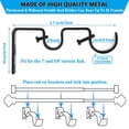 thumbnail image 2 of CINYOYO 3 Pack Double Curtain Rod Brackets for 1" and 5/8" Rod, Heavy Duty Curtain Rod Holders Window Drapery Rod Holders Hanging Wall Brackets, Black, 2 of 7