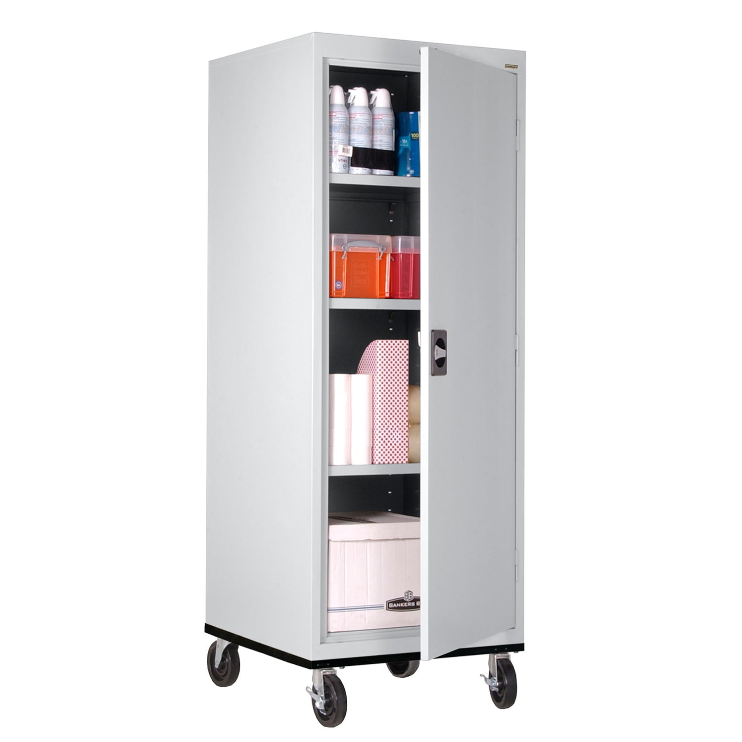 Sandusky Lee 24W x 24D x 66H 4-Shelf Transport Mobile Storage Cabinet