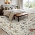 thumbnail image 4 of LITINKIMI 9x12 Living Room Area Rug: Washable, Boho Soft Carpet. Non - Slip, Low Pile, Stain - Resistant and Foldable. Applicable for Bedroom,Colorful Camel Color, 4 of 6