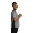 thumbnail image 3 of Sport-Tek Youth Heather Colorblock Contender Tee-M (Vintage Heather/ Black), 3 of 5