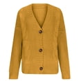 thumbnail image 5 of jjayotai Womens Fall Button Down Cardigan Sweater, Loose V-Neck Ribbed Chunky Knit Cardigans Tops, 5 of 5