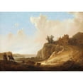 thumbnail image 2 of Aelbert Cuyp 24x18 Black Ornate Framed Double Matted Museum Art Print Titled: Mountainous Landscape with the Ruins of a Castle (1640 - 1650), 2 of 5