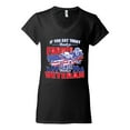 thumbnail image 2 of Thank a Farmer Thank a Veteran Eat In Peace Women's Standard V-Neck Tee, Black, Small, 2 of 3