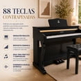thumbnail image 4 of Piano Teclado Negro Audiotek 88 Teclas Contrapeso Incluye Banco y Pedales, 4 of 8
