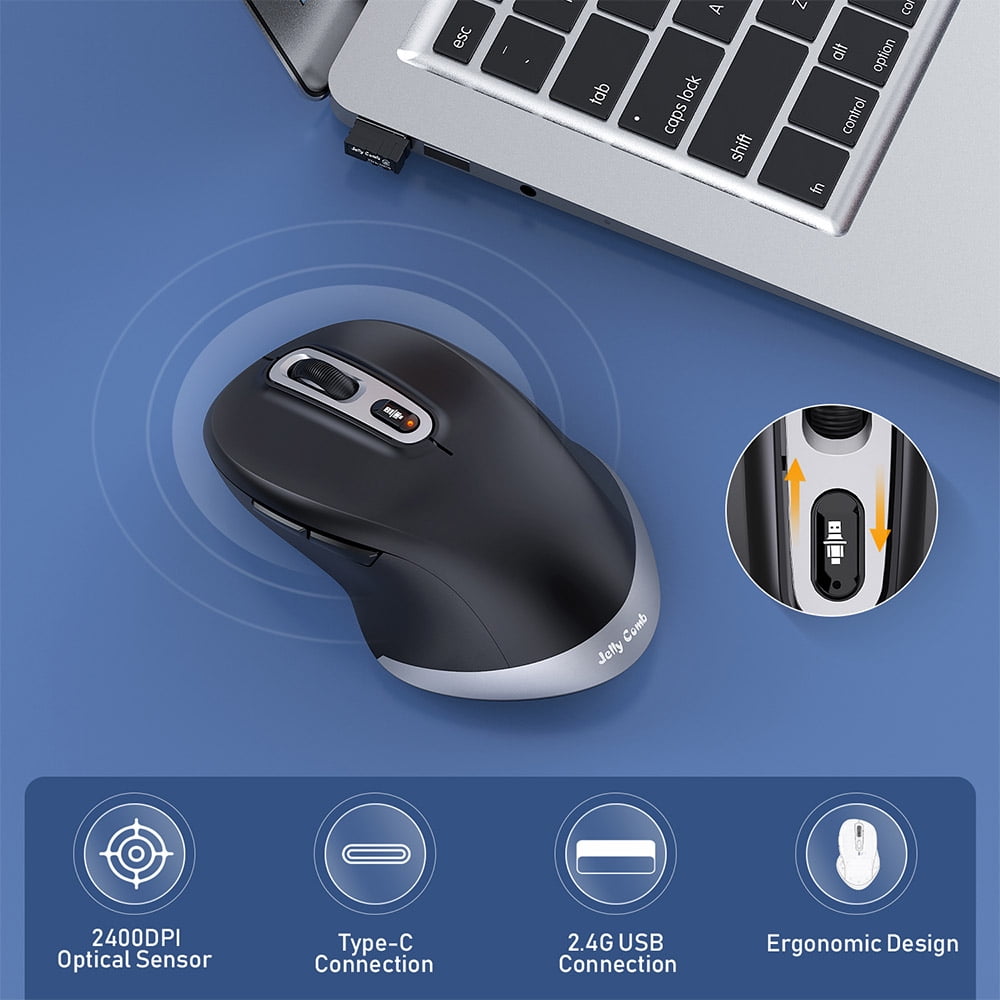 Buy Wireless Mouse, Seenda 2.4GHz Triple Mode Mouse with Bluetooth, USB