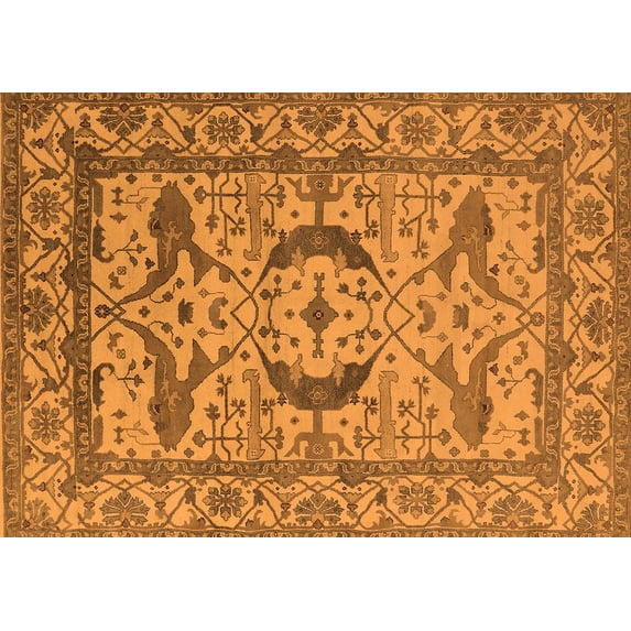 Ahgly Company Indoor Rectangle Oriental Orange Industrial Area Rugs, 5' x 8'