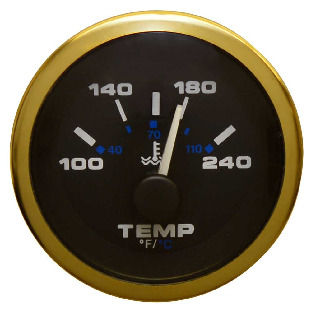 Teleflex Boat Temperature Gauge 62410 Premier Pro Gold 2 Inch Black