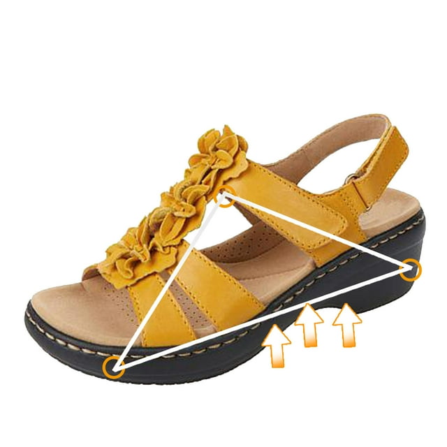 LSLJS Sandales Compensées pour Femmes Sandales de Marche d'Été Couleur Unie Confortables à Fleurs Compensées Ajourées, Sandales de Randonnée Athlétiques Extérieures, Sandales pour Femmes