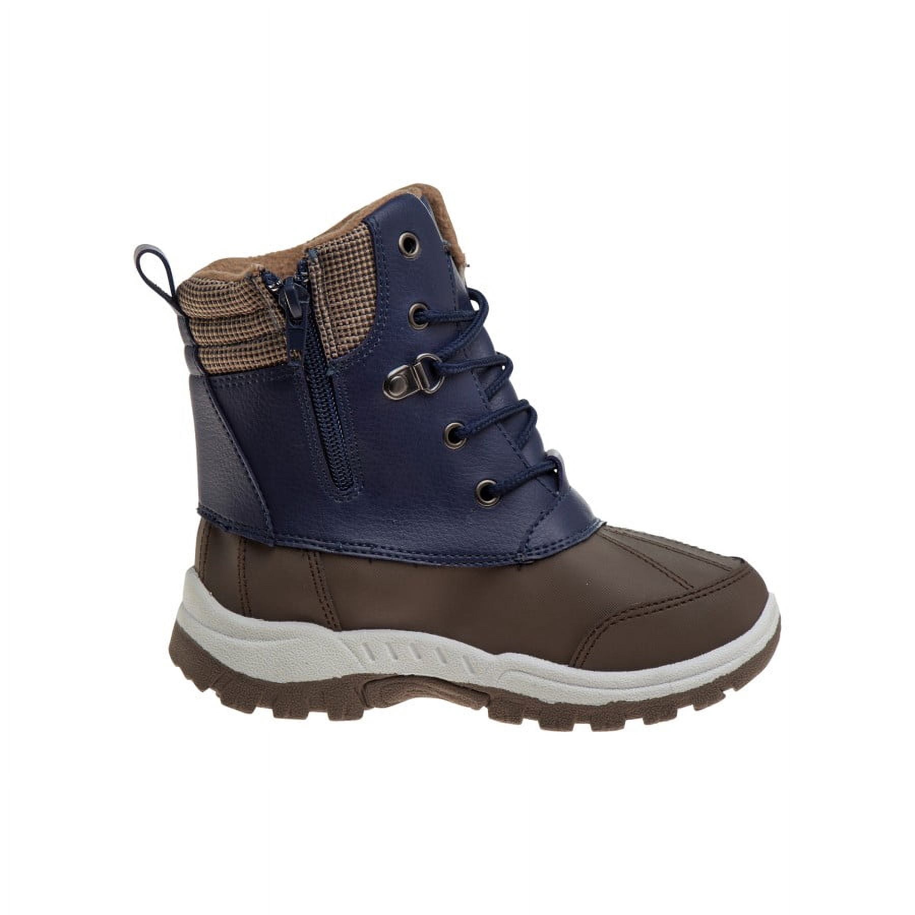 Beverly Hills Polo Club Little Kids  Boys Snow Boots, Brown Navy, 4