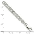 thumbnail image 2 of Diamond2Deal 925 Sterling Silver Polished 5mm Triple Rolo Charm Bracelet for Women 7", 2 of 8