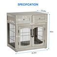 thumbnail image 3 of QinaQin Meuble Cage pour Chien Robuste de 40 Pouces - Table d'Appoint en Bois à Double Porte avec 2 Tiroirs de Rangement, Niche Intérieure pour Animaux, Convient aux Petits/moyens/grands Chiens, 3 of 5