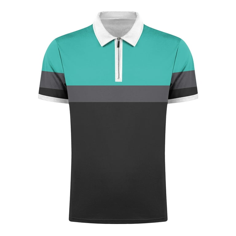 UVEASISHA Mens Zip Polo Shirts Short Sleeve,Men's Color Block Print Zipper Polo Shirt 2025 Lapel Collar Casual Slim Fit Tshirts Half Zip Golf UVEASISHA Mens Zip Polo Shirts Short Sleeve,Men's Color Block Print Zipper Polo Shirt 2025 Lapel Collar Casual Slim Fit Tshirts Half Zip Golf