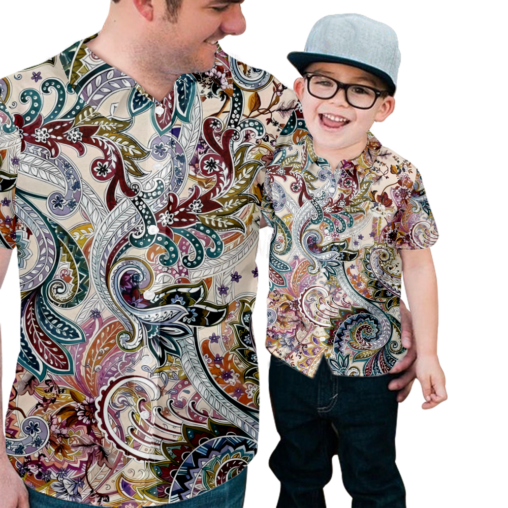 Paisley Floral Print 3D Print Summer Short Sleeve Shirt Fig Print Shirt For Festival Party