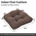 thumbnail image 5 of Shinnwa Chair Cushions for Kitchen Chairs Memory Foam Tufted Dining Chair Pads with Ties Non Slip Seat Cushions, Set of 4, Brown, 5 of 7