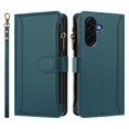 thumbnail image 2 of For Samsung Galaxy A37 5G Wallet Phone Case-PU Leather Magnetic Flip Cover with 9 Credit Card Slots,Zipper Pocket & Detachable Wrist Strap,Shockproof,Dark Green,For Galaxy A37 5G, 2 of 8