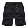 thumbnail image 4 of Besolor Men's Plus Size Shorts Wide Leg Drawstring Elastic Waisted Lightweight Quick Dry Outdoor Casual Running Shorts with Zipper Pockets(XX-Large,Black), 4 of 7