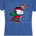 thumbnail image 3 of Peanuts - Snoopy Ice Skating - Women's Short Sleeve Graphic T-Shirt, 3 of 6