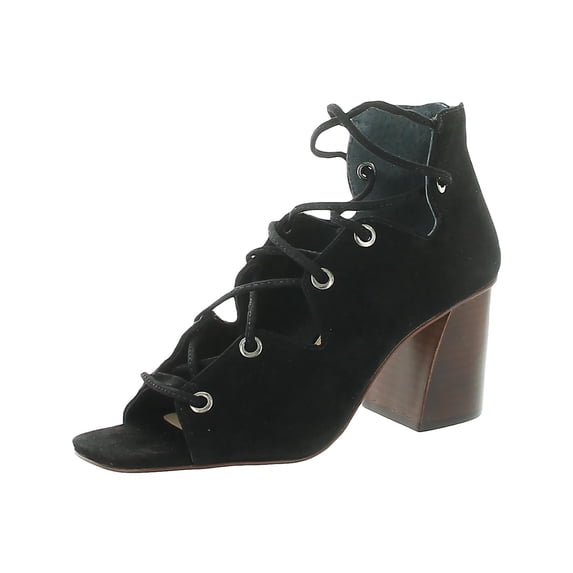 Vince Camuto Womens Nahara Suede Strappy Heel Sandals Black 5.5 Medium (B,M)