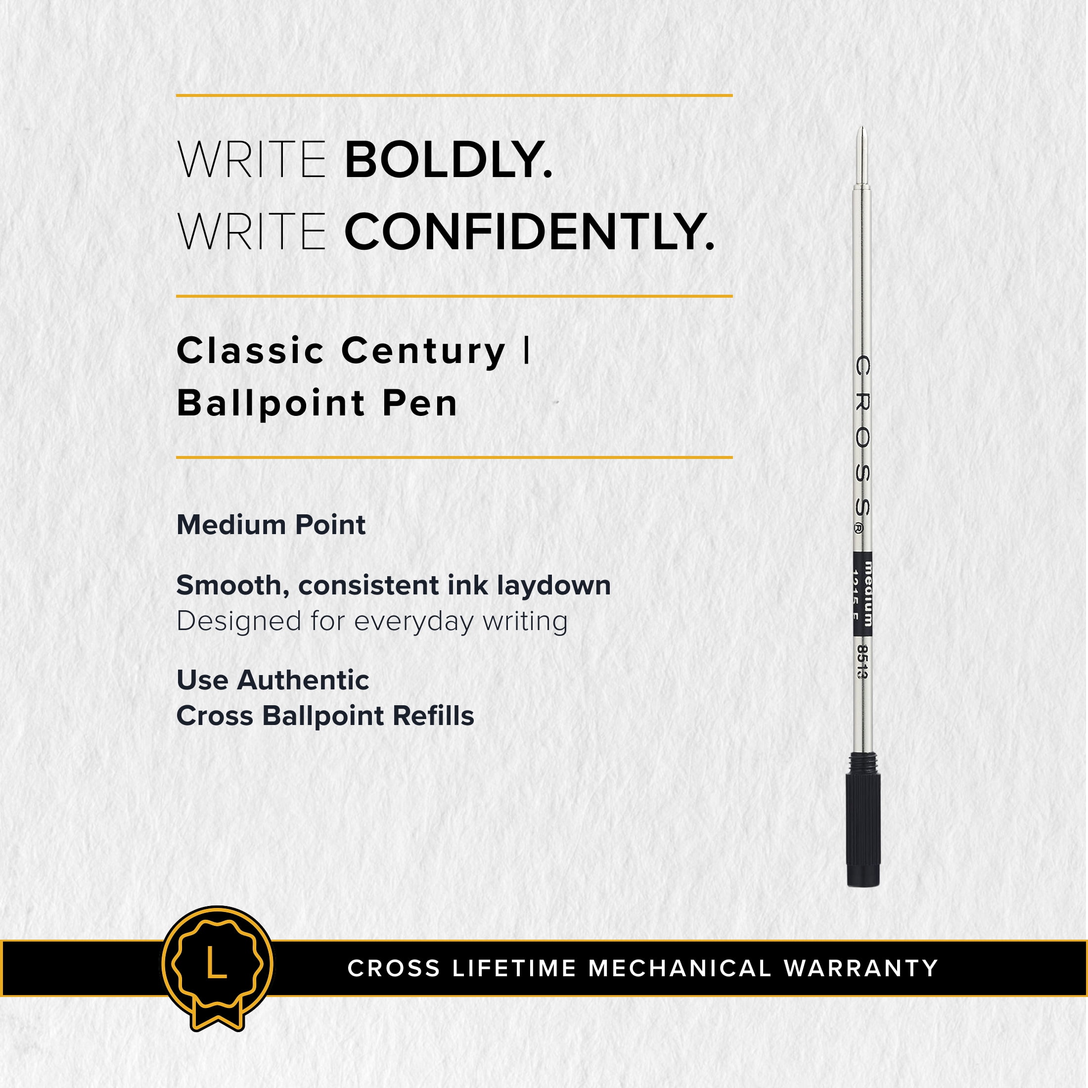 Cross Classic Century Ballpoint Pen, Lustrous Chrome