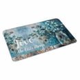 thumbnail image 2 of Blue Teal Spring Floral Door Mat&nbsp;Indoor Outdoor Entrance,Non Slip Small Rug for Kitchen Bathroom Entryway Rug,Modern Botanical Oil Painting Art Washable Doormat Floor Mat 16x24 Inch, 2 of 8