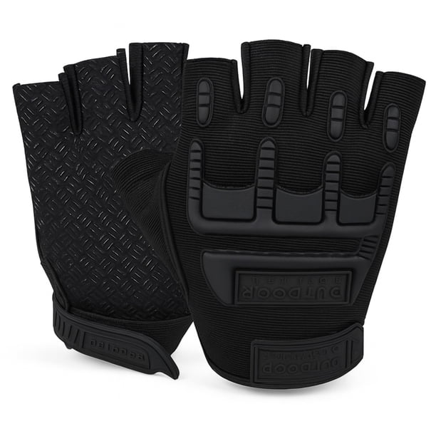 Guantes Tácticos de Medio Dedo Motociclista – Protección con Palma Antideslizante 3D y Ajuste de Muñeca | Ciclismo, Senderismo, Entrenamiento y Actividades Outdoor