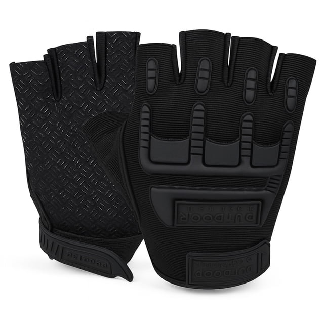 Guantes Tácticos de Medio Dedo Motociclista – Protección con Palma Antideslizante 3D y Ajuste de Muñeca | Ciclismo, Senderismo, Entrenamiento y Actividades Outdoor
