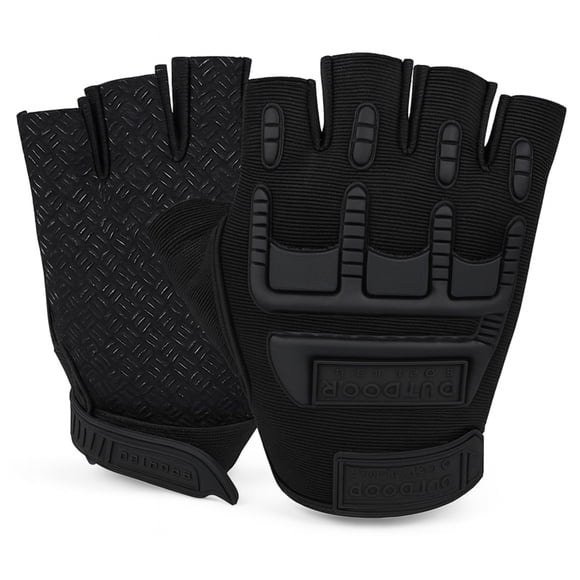 Guantes Tácticos de Medio Dedo Motociclista – Protección con Palma Antideslizante 3D y Ajuste de Muñeca | Ciclismo, Senderismo, Entrenamiento y Actividades Outdoor