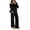 Black, variant on Domzest Sweatsuits 2 Piece Sets for Women Long Sleeve V Neck Off the Shoulder Sweatshirt & Wide Leg Sweatpants Casual Fall Outfits Khaki XXL