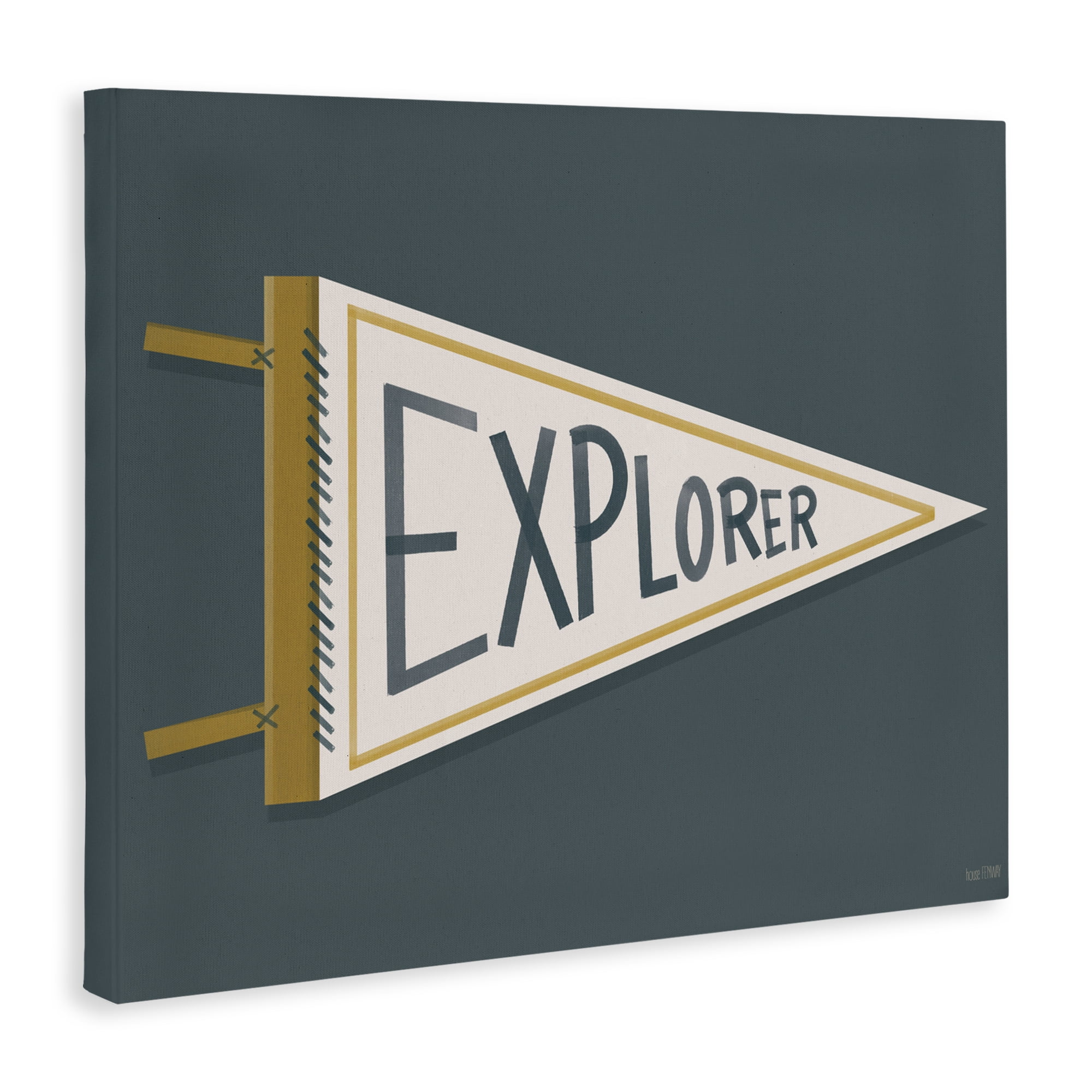 Stupell Industries Explorer Retro Pennant Canvas Wall Art, design by House Fenway