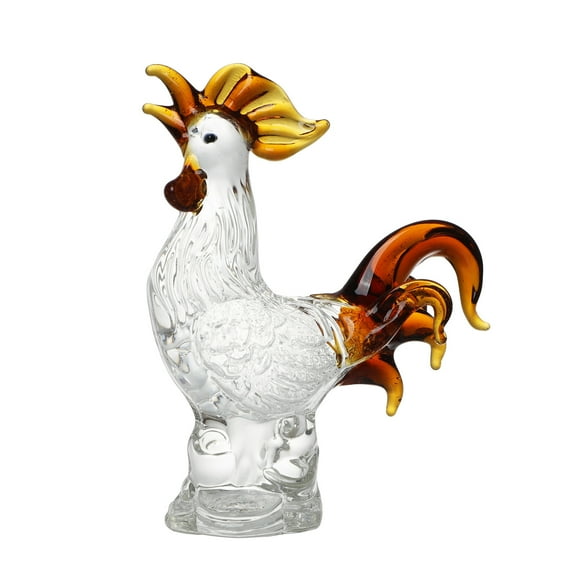 1pcs Brown Crystal Big Rooster Ornaments Statue, Crystal Big Rooster Sculpture Modern Home Office Figurine Decor Desktop Decoration
