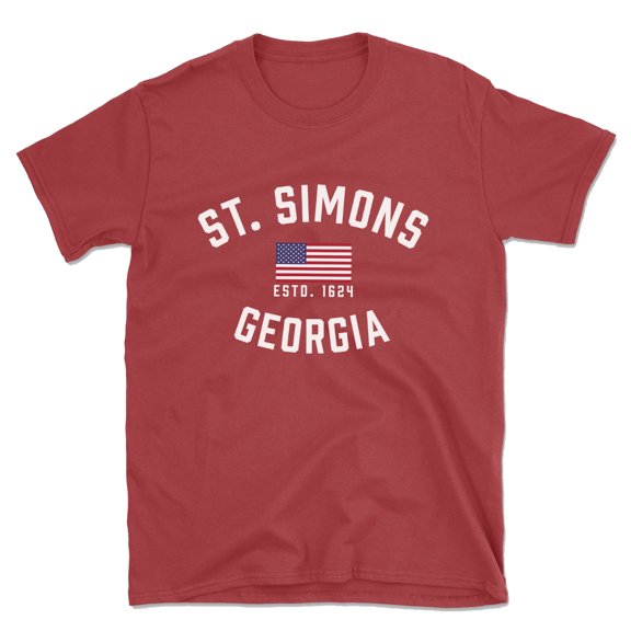 St. Simons Georgia Patriot Men's Cotton T-Shirt