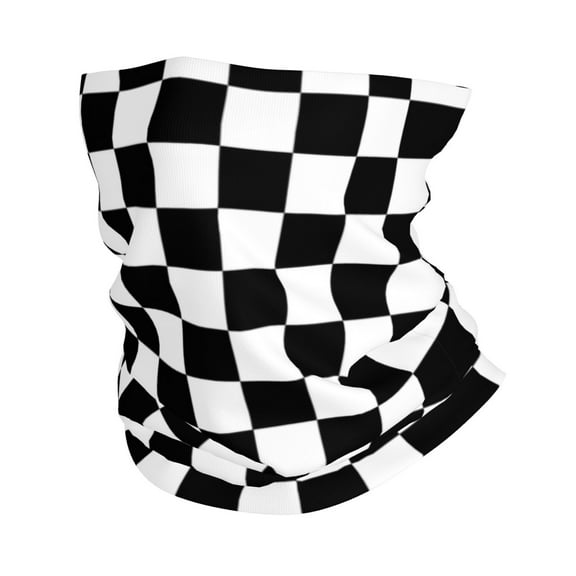 Black And White Checkeredneck Gaiter Elastic Balaclavas Face Mask Versatile Bandana For Men Women
