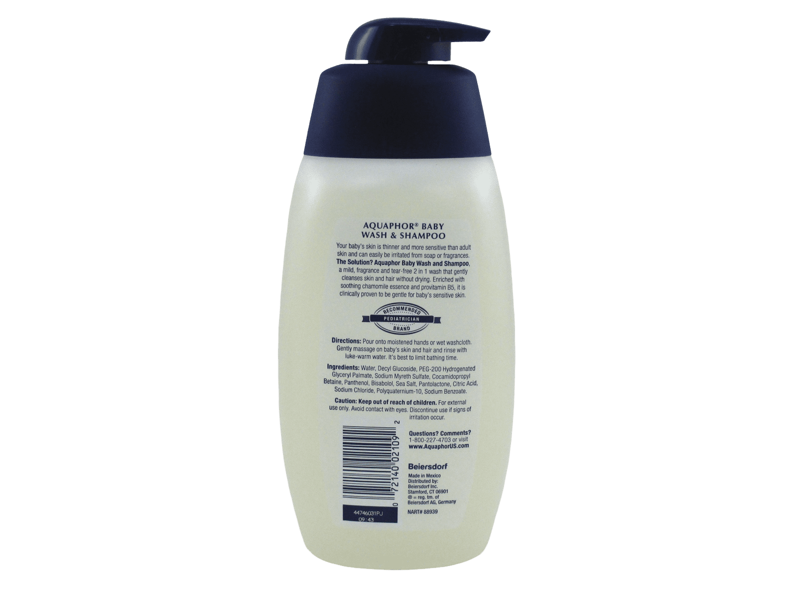 Aquaphor Baby Cleansing Wash & Shampoo 16oz Pump (Pack of 3)