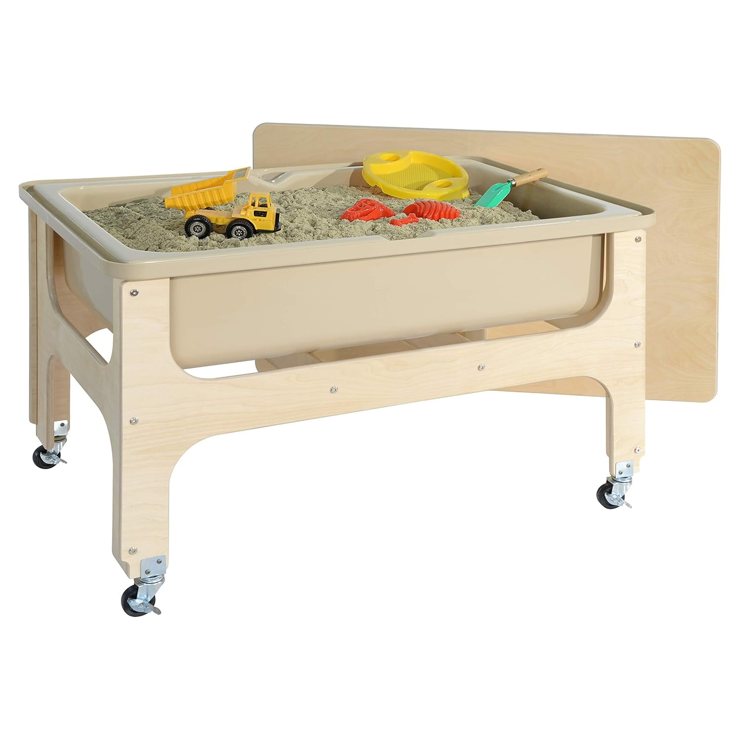 Wood Design Multipurpose Sand & Water Sensory Center with Clear 9" D Tub & Lid, Constructed from 100% Plywood, Activity Table for Kids, Classroom